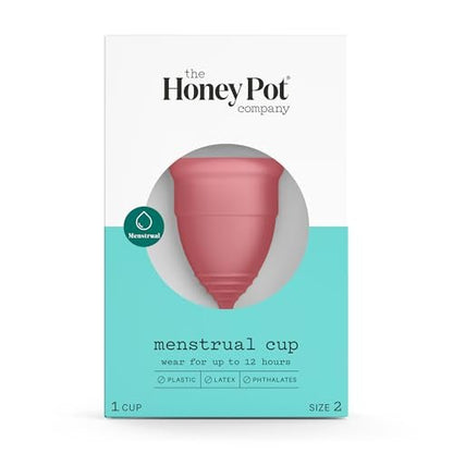 The Honey Pot Company – Menstruationskappe – 12 Stunden wiederverwendbarer Schutz – Größe 2 für mittlere/starke Perioden – Natürliche Damenhygiene aus Silikon