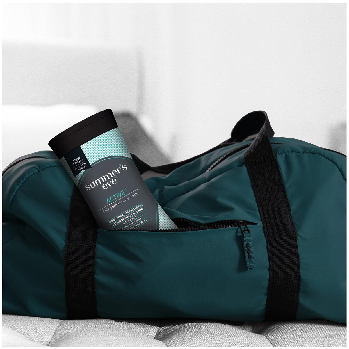 Summer's Eve Active Daily Performance Feminine Wash, pH-ausgeglichene Körperwäsche für Frauen, entfernt vaginalen Geruch mit Eukalyptus- und Pfefferminzduft, 355 ml