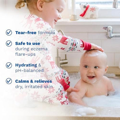 Mustela Stelatopia Reinigungsgel für zu Ekzemen neigende Haut - Baby Gesichts- & Körperwaschgel mit natürlichem Avocado- & Sonnenblumenöl - Duftfrei & Tränenfrei - 200 ml