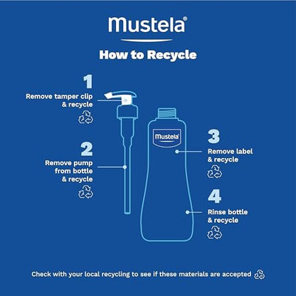 Mustela Stelatopia Reinigungsgel für zu Ekzemen neigende Haut - Baby Gesichts- & Körperwaschgel mit natürlichem Avocado- & Sonnenblumenöl - Duftfrei & Tränenfrei - 200 ml