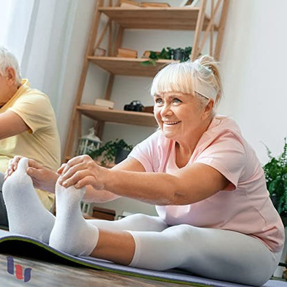Hugh Ugoli Diabetikersocken für Damen – Weiche Rayon Socken, nahtlose Zehenpartie, lockerer Sitz, 3 Paar, Weiß, Schuhgröße 6-9