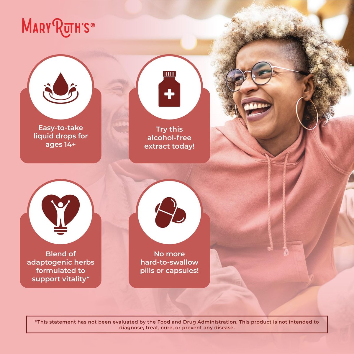 MARYRUTH'S Organics Kräuterergänzung für Gehirnfunktion | Energie | Gedächtnis | Vitalität USDA | Ginseng mit Ashwagandha | Eleuthero und Maca-Wurzelextrakt | 30 ml