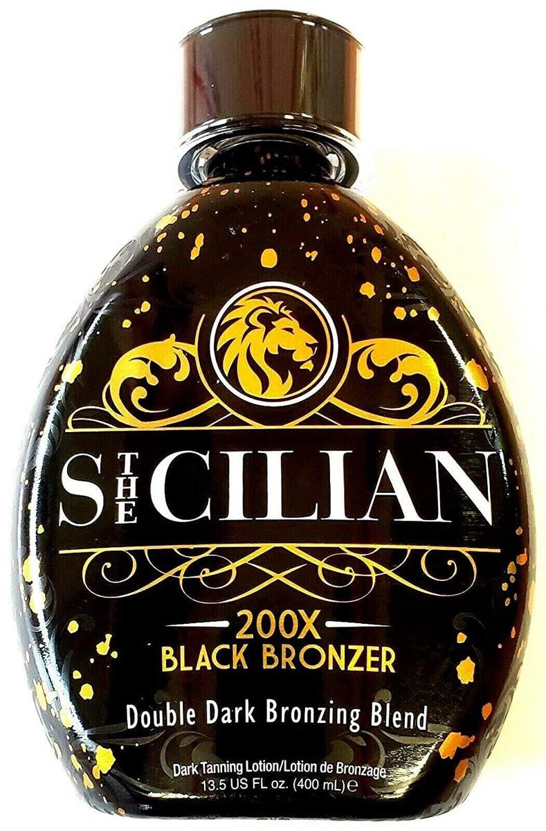 The Sicilian 200X Dark Black Bronzer Bräunungslotion – Beste für strahlende Haut – Allmähliche Bräunung & Selbstbräuner-Lotion – Luxuriöse Körperbräunung pflegt die Haut