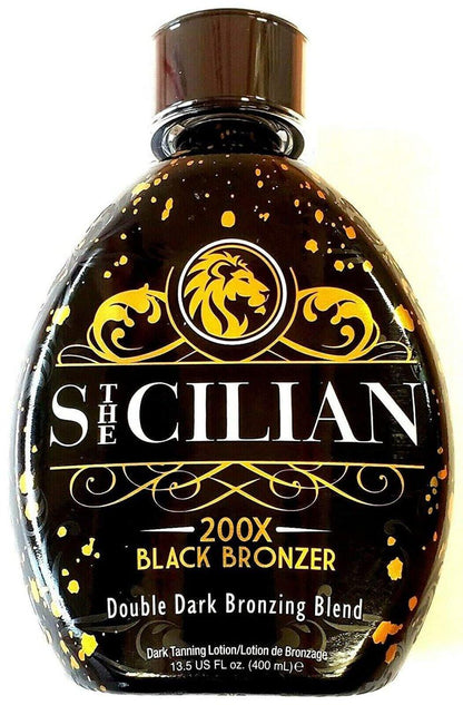 The Sicilian 200X Dark Black Bronzer Bräunungslotion – Beste für strahlende Haut – Allmähliche Bräunung & Selbstbräuner-Lotion – Luxuriöse Körperbräunung pflegt die Haut