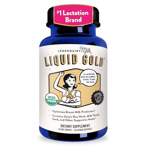Legendairy Milk Liquid Gold Stillzeit Unterstützung | Stillergänzung mit Bio-Bockshornklee, Mariendistel, Shatavari, Fenchel, Luzerne & Anis | Stillpräparat, 60 Kapseln