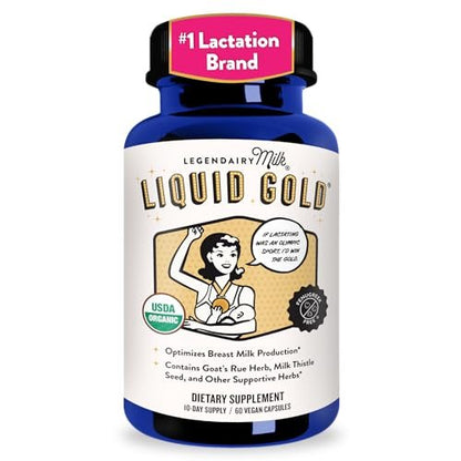 Legendairy Milk Liquid Gold Stillzeit Unterstützung | Stillergänzung mit Bio-Bockshornklee, Mariendistel, Shatavari, Fenchel, Luzerne & Anis | Stillpräparat, 60 Kapseln