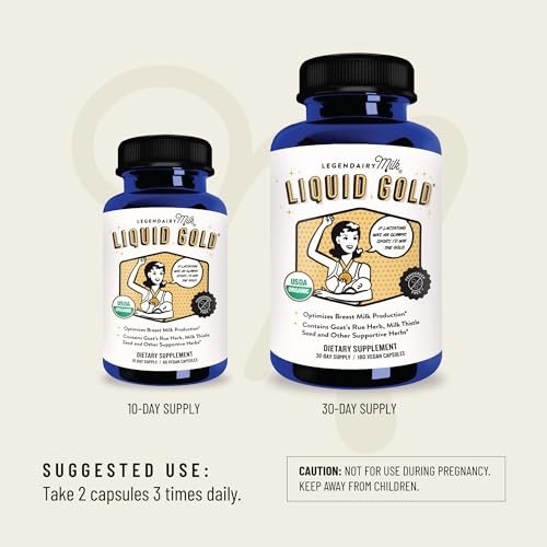 Legendairy Milk Liquid Gold Stillzeit Unterstützung | Stillergänzung mit Bio-Bockshornklee, Mariendistel, Shatavari, Fenchel, Luzerne & Anis | Stillpräparat, 60 Kapseln