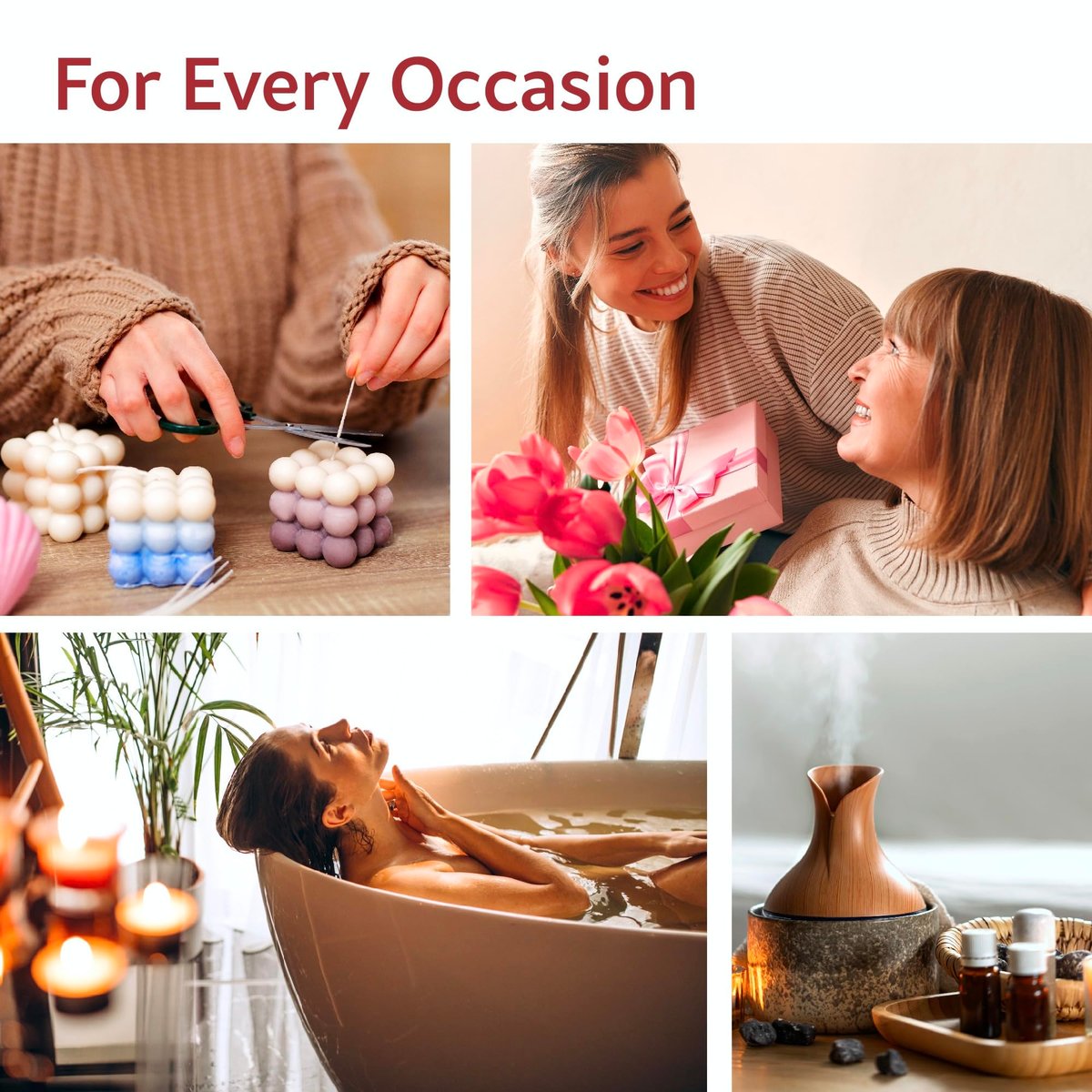 O'linear Ätherische Öle 6er Set - Perfekt für Luftbefeuchter und Diffuser, Aromatherapie Diffuser Öle Düfte, Ätherisches Öl Set für Zuhause, Ätherisches Öl Paket mit Verschiedenen Düften