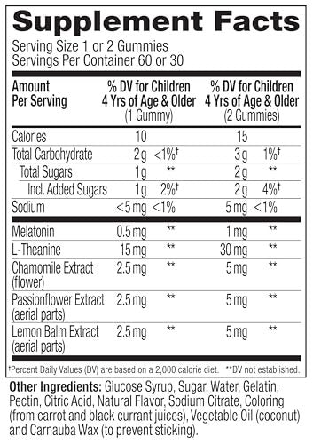 OLLY Kids Sleep Gummy – Melatonin, L-Theanin, Kamille & Melisse für Kinder – Schlafgummis mit Himbeergeschmack – 60 Stück