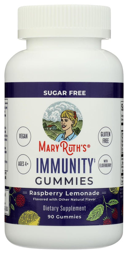 MARYRUTH'S Zuckerfreie Immun-Gummis | Kraftvolle Mischung aus Holunder, Vitamin C & Zink | Vitamin D3 & Echinacea | Immununterstützung für Kinder & Erwachsene | Vegan & Nicht-GVO | 90 Stück