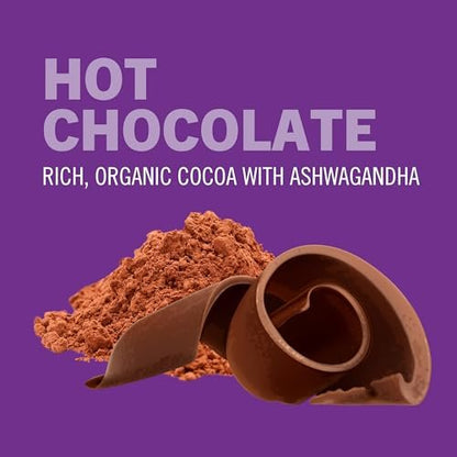 OM MUSHROOM SUPERFOOD Heiße Schokolade Mix – Niederländischer Kakao mit Löwenmähne, Reishi, Chaga & Turkey Tail – Fokus, Ruhe & Stressunterstützung – 2g Zucker, 25 Kalorien – Einzelportion (10 Beutel)