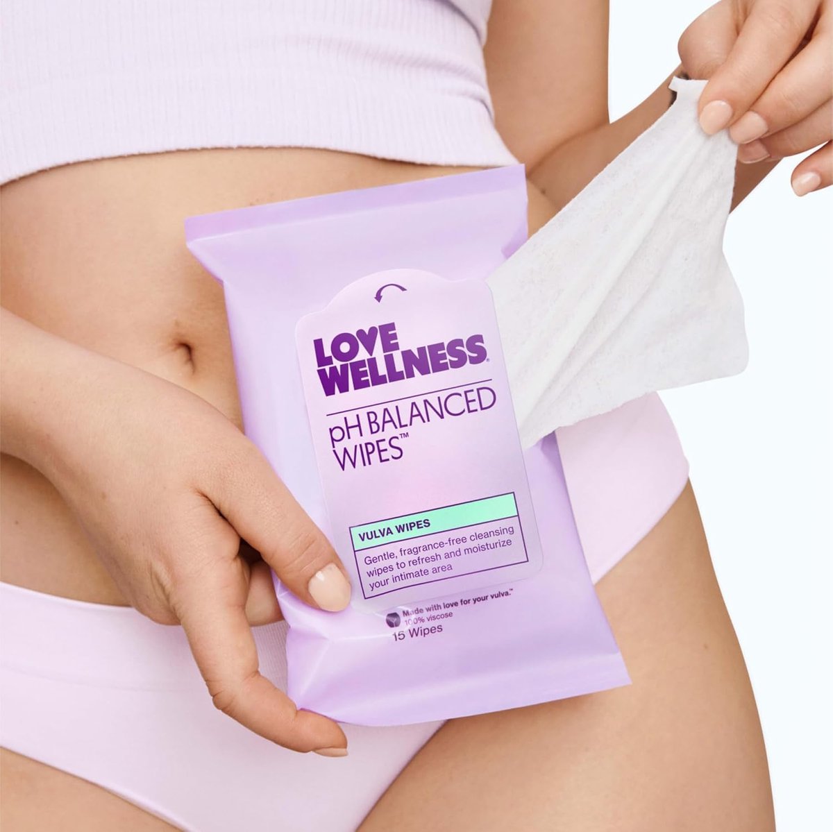 Love Wellness pH-Balance-Feuchttücher für Frauen | Duftfrei | Vulva-Reiniger für ausgeglichenen pH-Wert, Intimgesundheit & Hygiene | Nicht reizend mit Aloe Vera für empfindliche Haut | Reisegröße | 3er-Pack