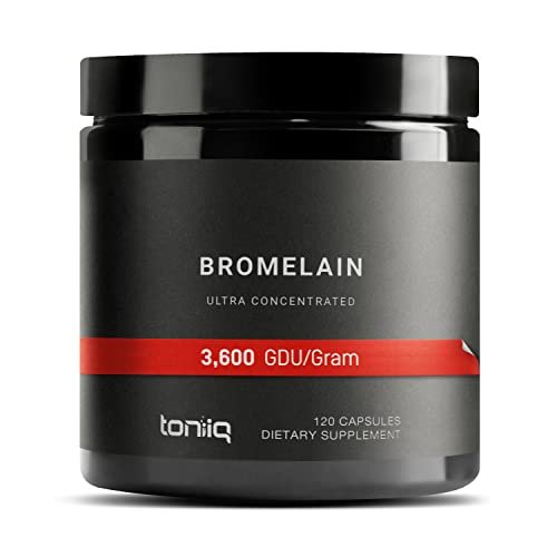 Toniiq Bromelain 500 mg – Hochkonzentriert, 3600 GDU/g, 120 vegane Kapseln