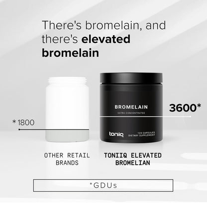 Toniiq Bromelain 500 mg – Hochkonzentriert, 3600 GDU/g, 120 vegane Kapseln