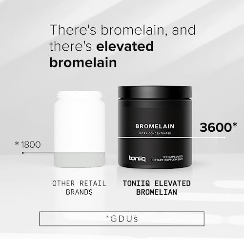 Toniiq Bromelain 500 mg – Hochkonzentriert, 3600 GDU/g, 120 vegane Kapseln