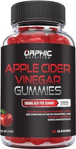 ORPHIC NUTRITION Apfelessig Gummibärchen 1000mg - Ungefilterter ACV mit Vitamin B12, Rote Bete & Granatapfel (60 Stück)