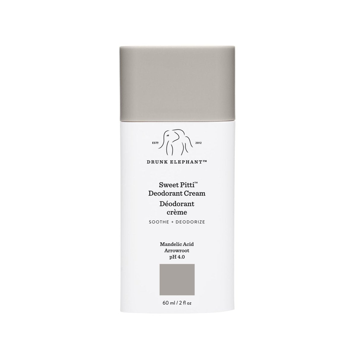 Drunk Elephant Sweet Pitti Deodorantcreme – 60 ml – Backpulver- und aluminiumfrei – Saubere klinische Hautpflege – Tierversuchsfrei – Ohne ätherische Öle, Silikone und Duftstoffe