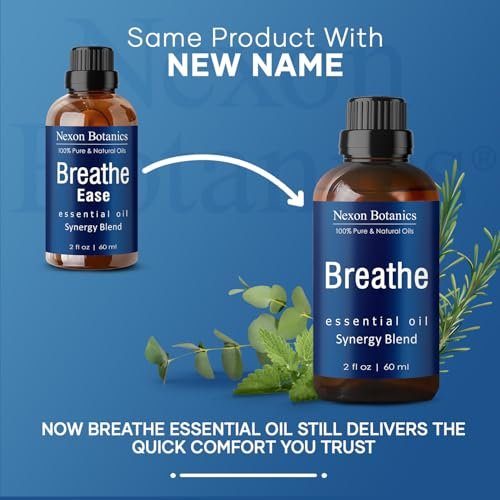 Nexon Botanics Atemöl-Mischung 60 ml – Befreite Atemwege mit Menthol-Ölen für Diffuser, Luftbefeuchter und Aromatherapie
