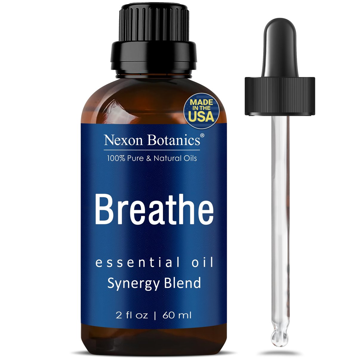 Nexon Botanics Atemöl-Mischung 60 ml – Befreite Atemwege mit Menthol-Ölen für Diffuser, Luftbefeuchter und Aromatherapie