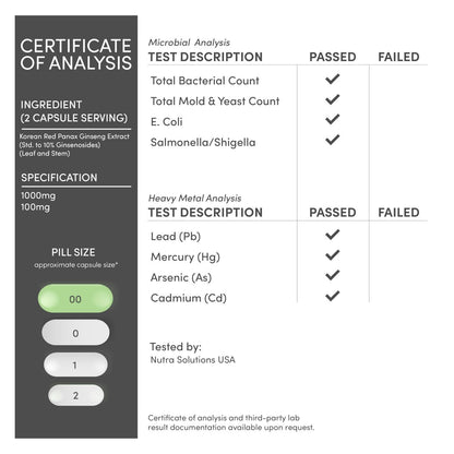 Koreanische Ginseng Kapseln (Panax Ginseng Extrakt, 10 % Ginsenoside) - 240 vegane Kapseln, 4 Monate Vorrat, 1.000 mg pro Portion für Stimmung, kognitive Funktion und Energie