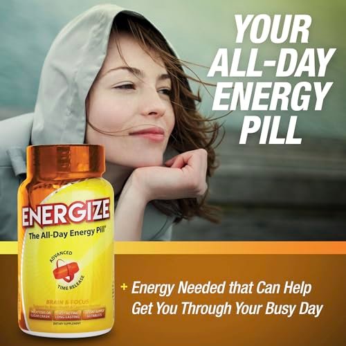 iSatori Energize Brain & Focus Koffeintabletten – Schnell wirkende Energie für den ganzen Tag, Gehirn-Booster, Konzentrations- und Energieergänzung, Zeitfreisetzungskoffein ohne Nervosität oder Energieabfall (60 Tabletten)