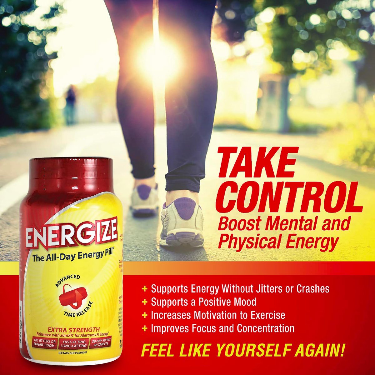iSatori Energize Extra Stark Koffeintabletten für Männer & Frauen | Schnell wirkende, langanhaltende Energie | Verbesserte Klarheit und Konzentration | Kein Zittern, kein Crash | 60 Tabletten