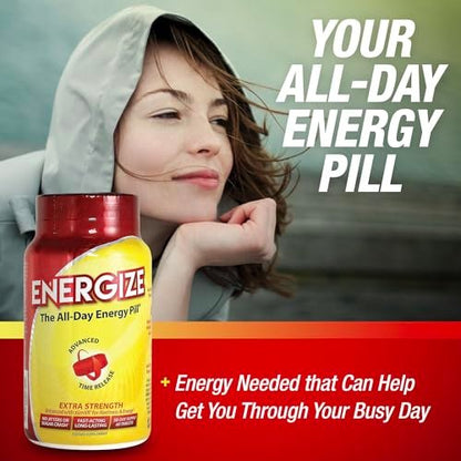 iSatori Energize Extra Stark Koffeintabletten für Männer & Frauen | Schnell wirkende, langanhaltende Energie | Verbesserte Klarheit und Konzentration | Kein Zittern, kein Crash | 60 Tabletten