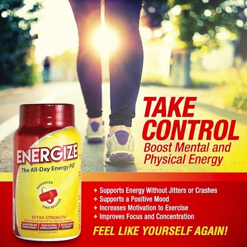 iSatori Energize Extra Stark Koffeintabletten für Männer & Frauen | Schnell wirkende, langanhaltende Energie | Verbesserte Klarheit und Konzentration | Kein Zittern, kein Crash | 60 Tabletten