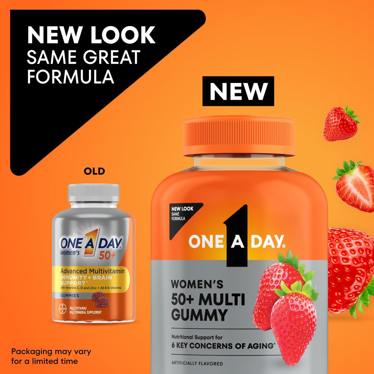 One A Day Multivitamin für Frauen ab 50 – Gummibärchen mit Vitaminen für Immunsystem, Augengesundheit und Gehirnfunktion, 110 Stück