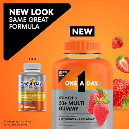 One A Day Multivitamin für Frauen ab 50 – Gummibärchen mit Vitaminen für Immunsystem, Augengesundheit und Gehirnfunktion, 110 Stück