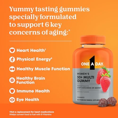 One A Day Multivitamin für Frauen ab 50 – Gummibärchen mit Vitaminen für Immunsystem, Augengesundheit und Gehirnfunktion, 110 Stück