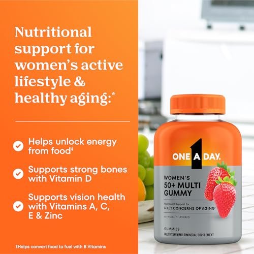 One A Day Multivitamin für Frauen ab 50 – Gummibärchen mit Vitaminen für Immunsystem, Augengesundheit und Gehirnfunktion, 110 Stück