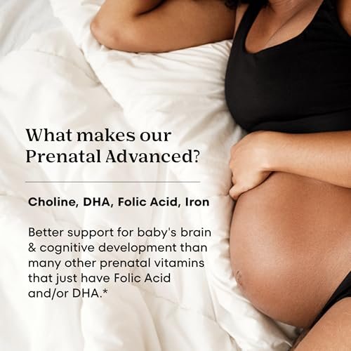 One A Day Prenatal Advanced – Schwangerschaftsvitamine mit Folsäure, Cholin, DHA & Eisen, 30+30 Tabletten (60er Set)
