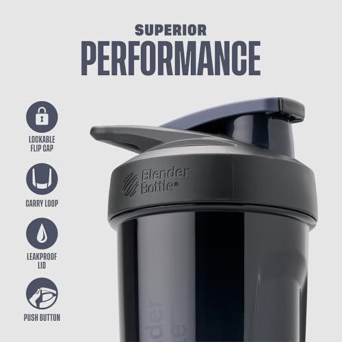 BlenderBottle Strada Tritan Shakerflasche mit Verschlussdeckel, 28 Unzen, Schwarz