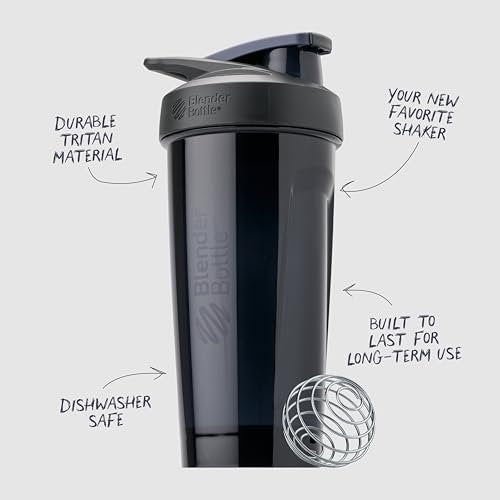 BlenderBottle Strada Tritan Shakerflasche mit Verschlussdeckel, 28 Unzen, Schwarz