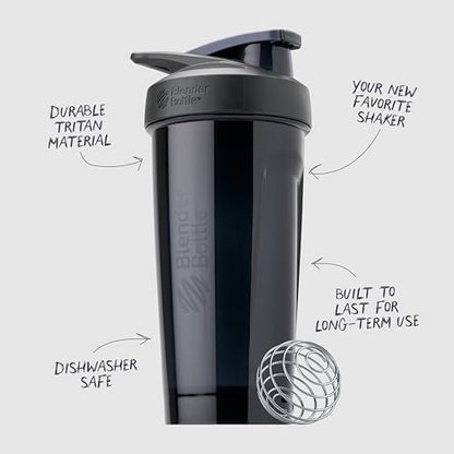 BlenderBottle Strada Tritan Shakerflasche mit Verschlussdeckel, 28 Unzen, Schwarz