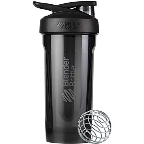 BlenderBottle Strada Tritan Shakerflasche mit Verschlussdeckel, 28 Unzen, Schwarz