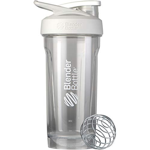 BlenderBottle Strada Tritan Shaker Flasche mit Verschlussdeckel, 28 Unzen, Weiß