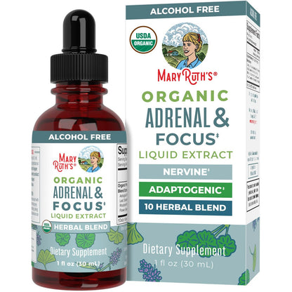 MARYRUTH'S Organics - Bio Nootropikum für Erwachsene mit Ginkgo Biloba & Astragalus | Konzentration & Nebennierenunterstützung | Gedächtnis & Gehirn Tropfen | Vegan | Non-GMO | Glutenfrei | 30 Portionen