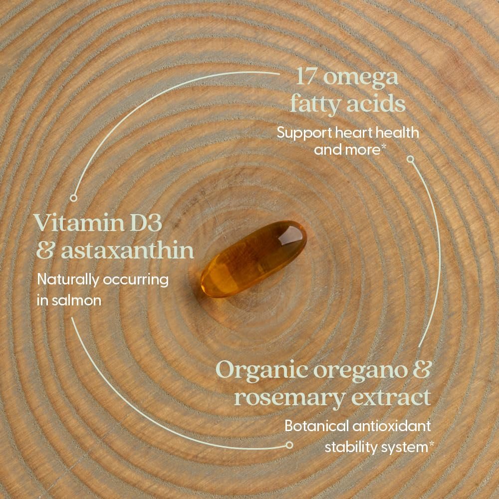 New Chapter Omega-3 Complex 1000mg Weichkapseln – Fischölergänzung mit Wild Alaska Lachs für Herz, Gehirn, Augen, Gelenke und Haut – 30 Stück