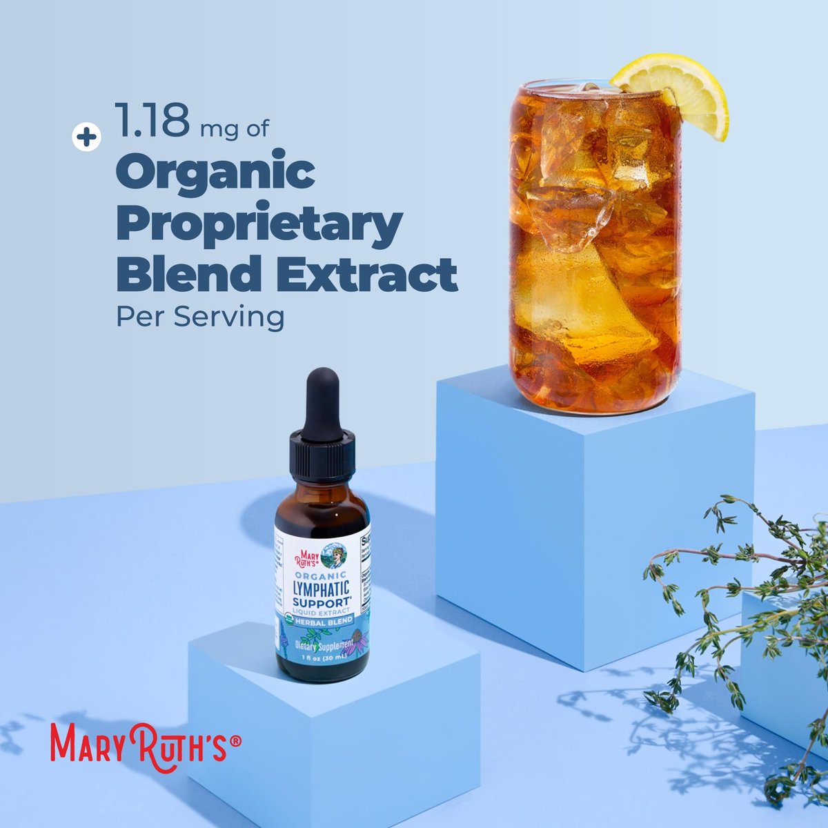 MARYRUTH'S Lymphatische Unterstützung flüssige Tropfen USDA Organic | Kräutermischung mit Echinacea & Holunder | Eisenkraut | Vegan | Alkoholfrei | Nicht-GMO | 30 Portionen