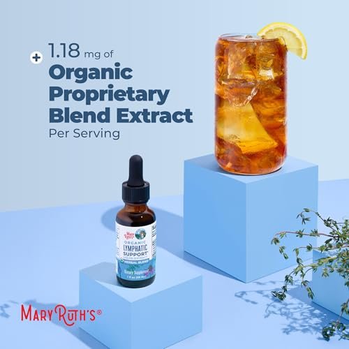 MARYRUTH'S Lymphatische Unterstützung flüssige Tropfen USDA Organic | Kräutermischung mit Echinacea & Holunder | Eisenkraut | Vegan | Alkoholfrei | Nicht-GMO | 30 Portionen