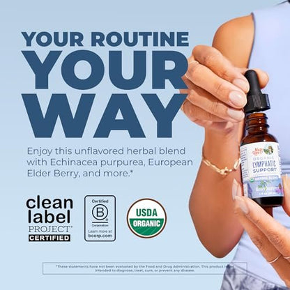 MARYRUTH'S Lymphatische Unterstützung flüssige Tropfen USDA Organic | Kräutermischung mit Echinacea & Holunder | Eisenkraut | Vegan | Alkoholfrei | Nicht-GMO | 30 Portionen