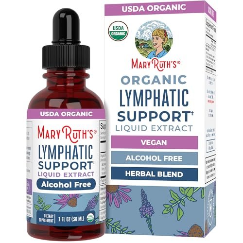 MARYRUTH'S Lymphatische Unterstützung flüssige Tropfen USDA Organic | Kräutermischung mit Echinacea & Holunder | Eisenkraut | Vegan | Alkoholfrei | Nicht-GMO | 30 Portionen