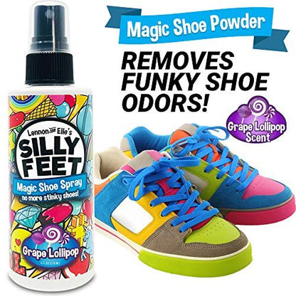 Fuß- und Schuh-Deodorant Spray, extra starke Geruchsentfernung für stinkende Schuhe, Kinderfüße und Schweiß, Trauben-Lutscher-Duft, Alternative zu Pulver zur Geruchskontrolle, 118 ml