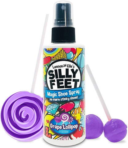 Fuß- und Schuh-Deodorant Spray, extra starke Geruchsentfernung für stinkende Schuhe, Kinderfüße und Schweiß, Trauben-Lutscher-Duft, Alternative zu Pulver zur Geruchskontrolle, 118 ml