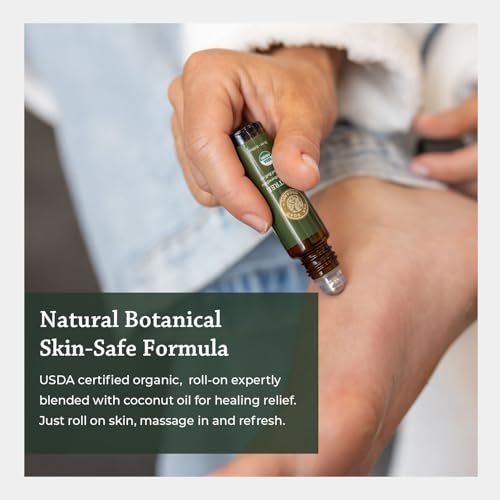 Silk Road Organic Bio Teebaumöl Roll-On für gesunde, klare Haut, Nagel- und Fußpflege – 100 % rein, USDA-zertifiziert, 10 ml