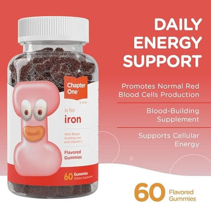 Zahler Eisen Gummibärchen mit Vitamin C – für Frauen, Männer & Kinder – Beste kaubare, leicht verdauliche Koscher-Eisen-Ergänzung für Kinder & Erwachsene – 60 Stück