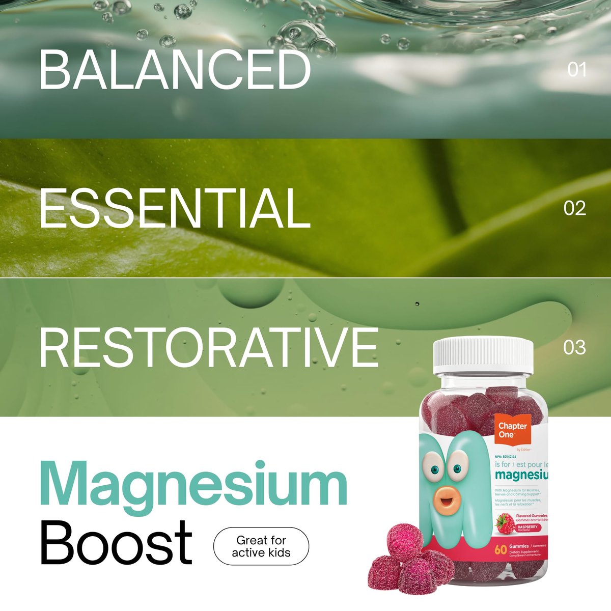 Zahler Chapter One Magnesium Gummies für Kinder – Beruhigende Gummibärchen zur Unterstützung der Muskelfunktion – Koscher, laktosefrei & glutenfrei – Himbeergeschmack, 60 Stück