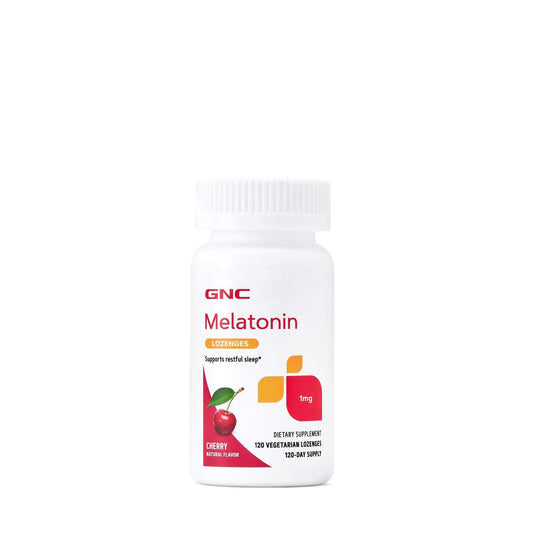 GNC Melatonin 1 mg – Kirsche, unterstützt erholsamen Schlaf, 120 Lutschtabletten